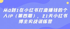 从0到1在小红书打造赚钱的个人IP(第四期),21天小红书博主实战训练营-开心分享网