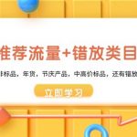 魔方·爆推荐流量+错放类目玩法：适合应季半标品，非标品，年货，节庆产品，中高价标品，还有错放类目的商家