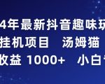 2024年最新抖音趣味玩法挂机项目 汤姆猫每日收益1000多小白专属