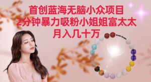 首创蓝海无脑小众项目，2分钟暴力吸粉小姐姐富太太，月入几十万【揭秘】-开心分享网