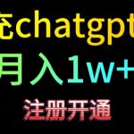 代充CHATGPT4，日入500+，精准引流，暴力变现【揭秘】
