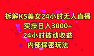 利用快手24小时无人美女直播,实操日入3000,24小时被动收益,内部保密玩法【揭秘】-开心分享网
