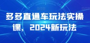 多多直通车玩法实操课,2024新玩法-开心分享网