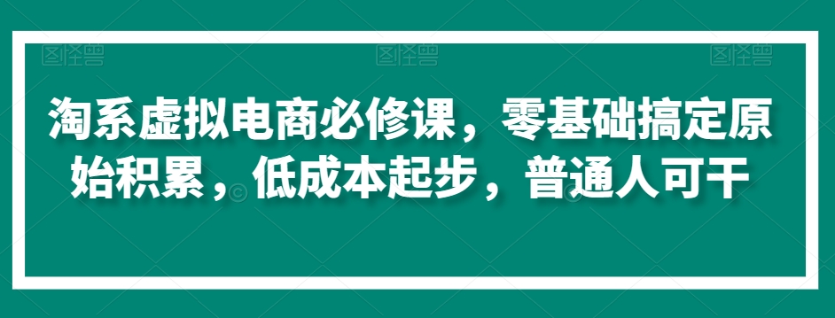 淘系虚拟电商必修课,零基础搞定原始积累,低成本起步,普通人可干-开心分享网