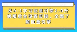 从0-1学习巨量引擎2.0升级版后台设置实操,全面了解巨量引擎-开心分享网