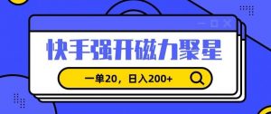 信息差赚钱项目，快手强开磁力聚星，一单20，日入200+【揭秘】-开心分享网