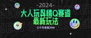 全新大人玩具情Q赛道合规新玩法，公转私域不封号流量多渠道变现，三个月变现20W【揭秘】-开心分享网
