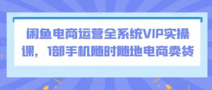 闲鱼电商运营全系统VIP实操课,1部手机随时随地电商卖货-开心分享网