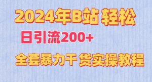 2024年B站轻松日引流200+的全套暴力干货实操教程【揭秘】-开心分享网