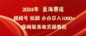 2024年视频号短剧新玩法小白日入1000+保姆级落地实操教程【揭秘】-开心分享网