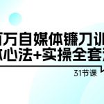 自媒体镰刀训练营：自媒体心法+实操全套流程，年入百万（31节课）