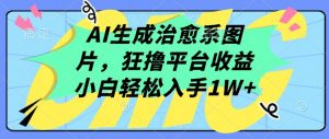 AI生成治愈系图片，狂撸平台收益，小白轻松入手1W+【揭秘】-开心分享网