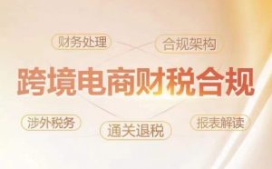 跨境老板财税合规特训营,规避财税风险、提升企业利润-开心分享网