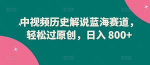 中视频历史解说蓝海赛道,轻松过原创,日入 800+【揭秘】-开心分享网