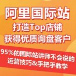 【阿里国际站】打造TOP店铺&获得优质询盘客户，​95%的国际站讲师不会说的运营技巧