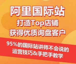 【阿里国际站】打造Top店铺&获得优质询盘客户,95%的国际站讲师不会说的运营技巧-开心分享网