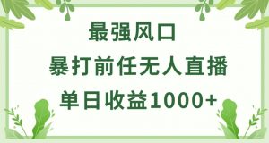 暴打前任小游戏无人直播单日收益1000+，收益稳定，爆裂变现，小白可直接上手【揭秘】-开心分享网
