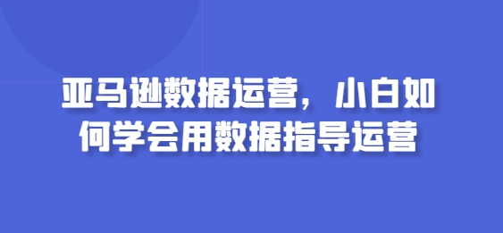 亚马逊数据运营,小白如何学会用数据指导运营-开心分享网
