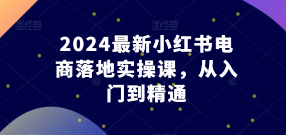 2024最新小红书电商落地实操课,从入门到精通-开心分享网