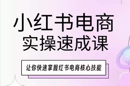 小红书电商实操速成课,让你快速掌握红书电商核心技能-开心分享网