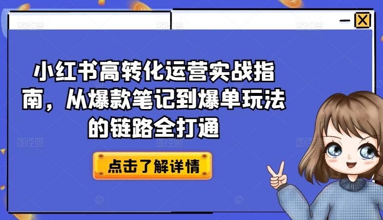 小红书高转化运营实战指南,从爆款笔记到爆单玩法的链路全打通-开心分享网