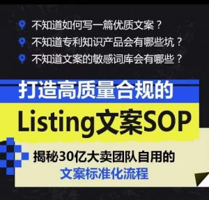 打造高质量合规的Listing文案SOP,掌握亚马逊文案工作的标准化-开心分享网