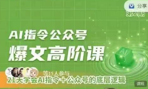 Ai指令公众号高阶课,学会ai指令+公众号的底层逻辑-开心分享网