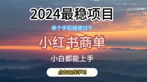 2024最稳蓝海项目，小红书商单项目，没有之一【揭秘】-开心分享网
