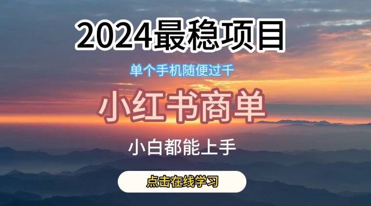 2024最稳蓝海项目，小红书商单项目，没有之一【揭秘】-开心分享网