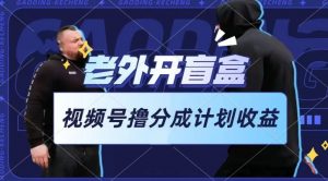 老外开盲盒视频，撸视频号分成计划收益，每天只需一小时，新手小白轻松上手【揭秘】-开心分享网