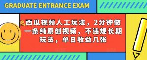 西瓜视频写字玩法,2分钟做一条纯原创视频,不违规长期玩法,单日收益几张-开心分享网
