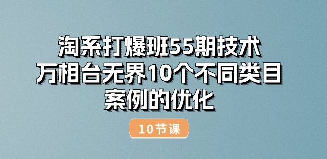 淘系打爆班55期技术:万相台无界10个不同类目案例的优化(10节)-开心分享网