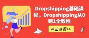 Dropshipping基础课程,Dropshipping从0到1全教程-开心分享网