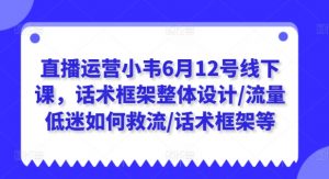 直播运营小韦6月12号线下课,话术框架整体设计/流量低迷如何救流/话术框架等-开心分享网