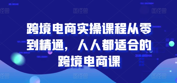 跨境电商实操课程从零到精通,人人都适合的跨境电商课-开心分享网