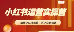 2024小红书运营实操营,从入门到精通,完成从0~1~100-开心分享网