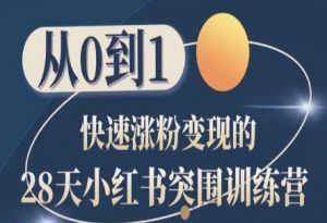 28天小红书突围训练营,从0到1快速涨粉变现-开心分享网