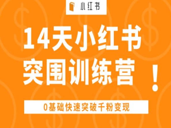 14天小红书突围训练营 ,0基础快速突破千粉变现-开心分享网