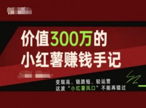 价值300万的小红书赚钱手记,变现高、链路短、轻运营,这波“小红薯风口”不能再错过-开心分享网