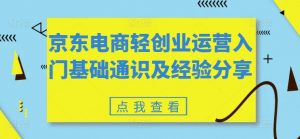 京东电商轻创业运营入门基础通识及经验分享-开心分享网