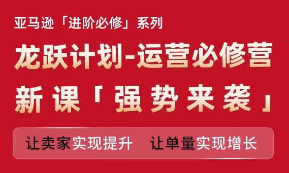 亚马逊进阶必修系列,龙跃计划-运营必修营新课,让卖家实现提升 让单量实现增长-开心分享网
