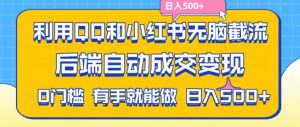 利用QQ和小红书无脑截流拼多多助力粉,不用拍单发货,后端自动成交变现,日入500+【揭秘】-开心分享网