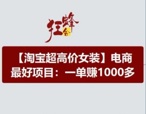 淘宝超高价女装项目,电商最好赛道,一单赚1000多-开心分享网