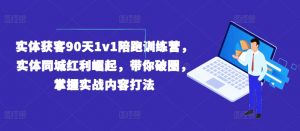实体获客90天1v1陪跑训练营,实体同城红利崛起,带你破圈,掌握实战内容打法-开心分享网
