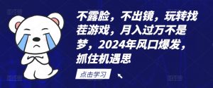 不露脸,不出镜,玩转找茬游戏,月入过万不是梦,2024年风口爆发,抓住机遇【揭秘】-开心分享网