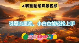 ai原创治愈风景视频,引爆流量池,小白也能轻松上手,篇篇10w+【揭秘】-开心分享网