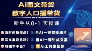 Ai图文带货+数字人口播带货,从0~1实操体系课-开心分享网