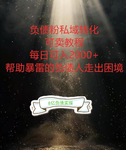 负债粉掘金计划,帮助负债者解决问题,债务规划,债务重组,最好的变现方式【揭秘】-开心分享网