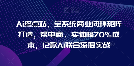 Ai终点站,全系统商业闭环矩阵打造,帮电商、实体降70%成本,12款Ai联合深度实战【0906更新】-开心分享网