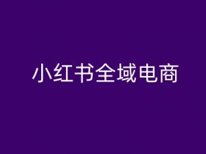 小红书全域电商,小红书电商教程-开心分享网